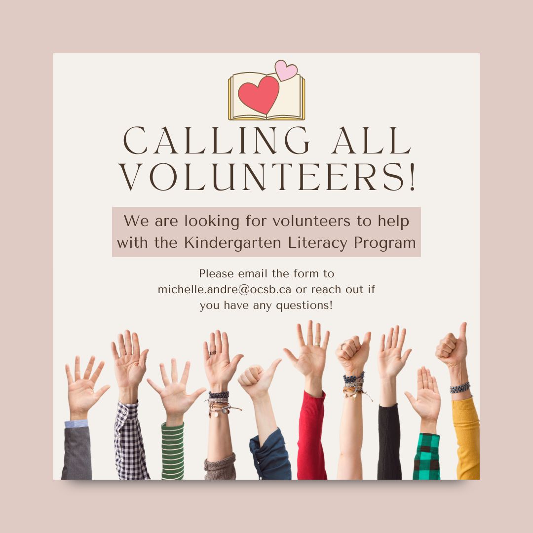 Our Kinder classes need volunteers for their Literacy Program! This is such a fun way to get involved and work with our kinder students. Here is the form and please email Mme. Andre any questions!! docs.google.com/document/d/1rZ…