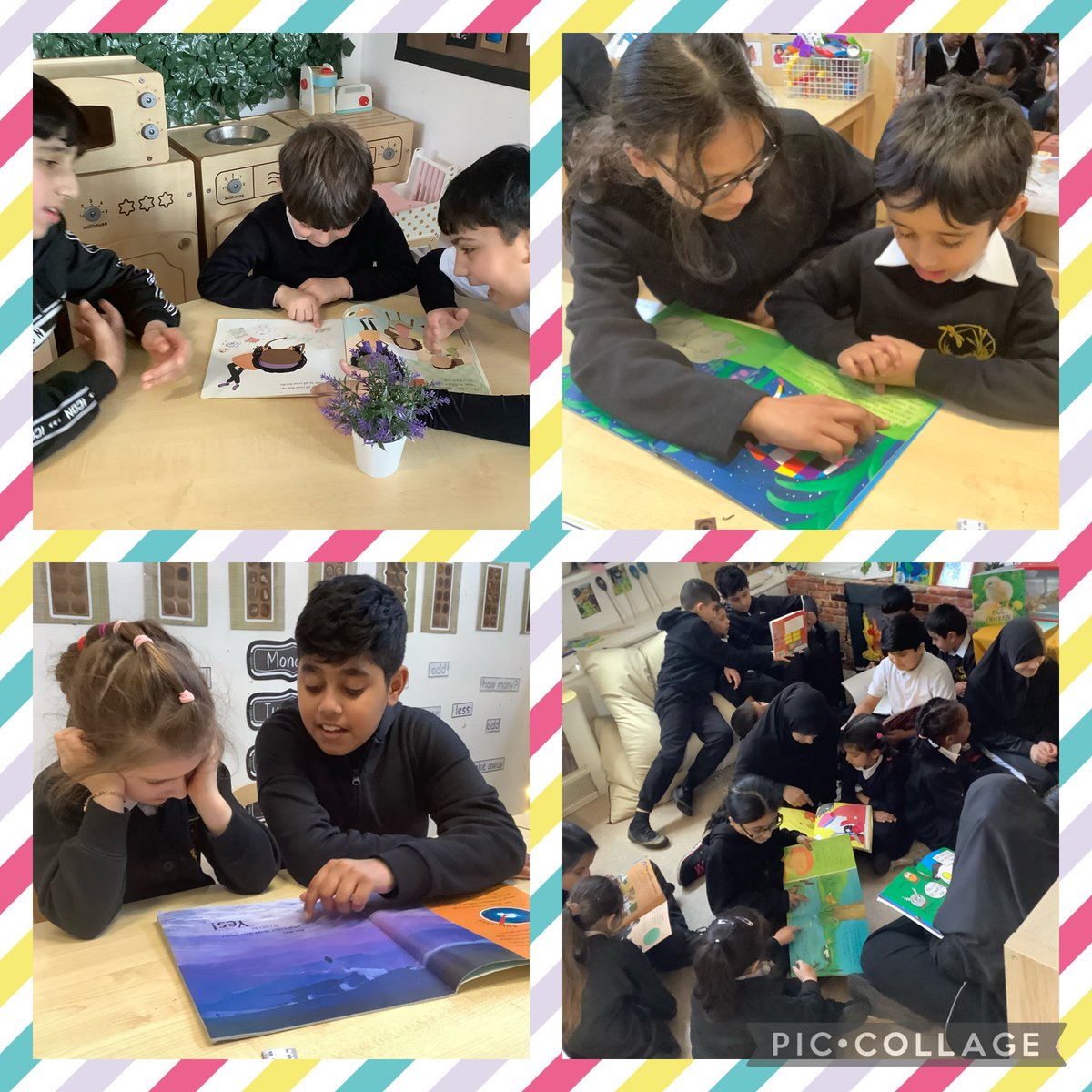 MarshfieldPS's tweet image. #Reception love reading with their reading buddies in year 6! We have seen such an improvement in our children’s confidence and reading skills through weekly reading buddy sessions. #ReadingBuddies #WorldBookWeek #EYFS #Resilience #CarltonCares