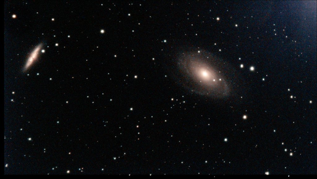 My first attempt at capturing a galaxy. M81 Bode's galaxy and m82. Processing all done on the Asiair.
