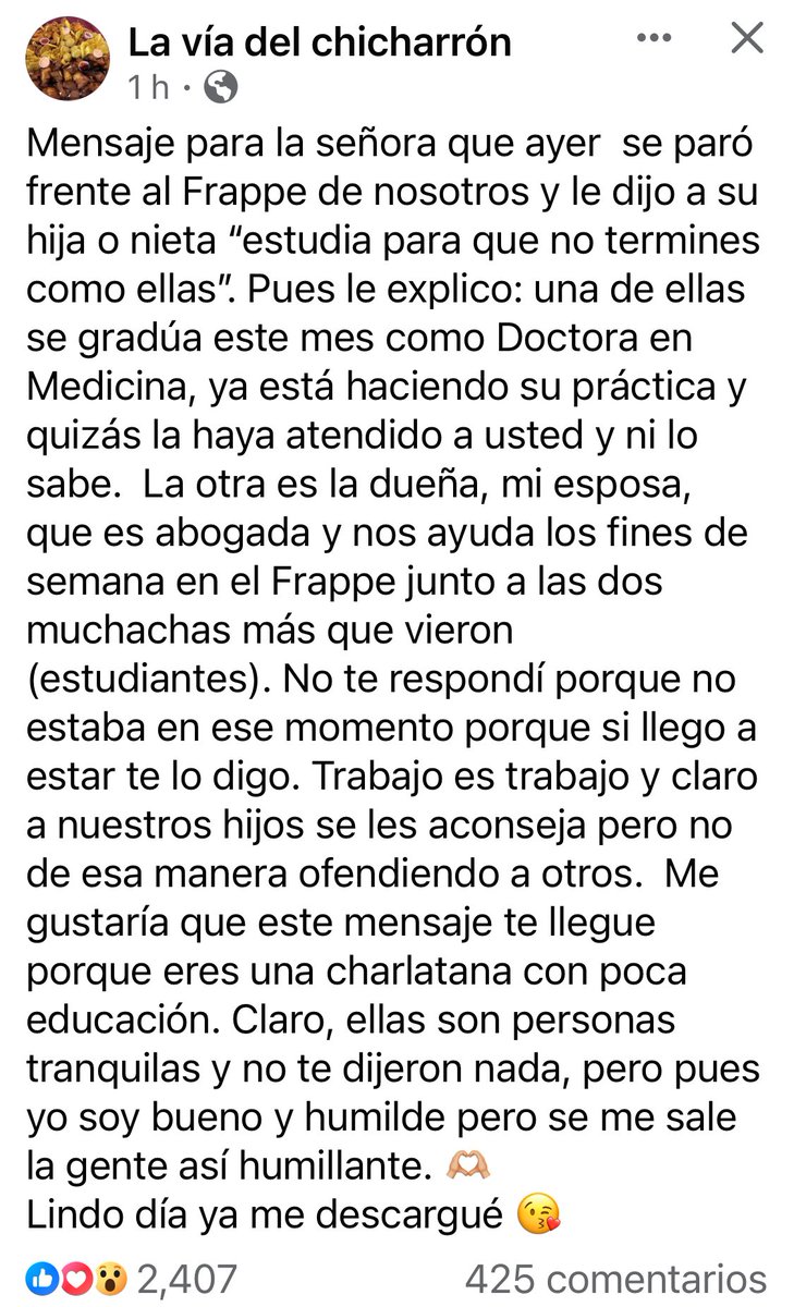 francisco1967PR's tweet photo. La comemierderia en la isla es mucha. En los trabajos q he tenido los he visto y también me ha pasado tener q soportar esas actitudes. Desde el q barre hasta el q paga, merece el mismo respeto. Tener un título no te hace más y no tenerlo, no te hace menos. https://t.co/TIuTi9yavP