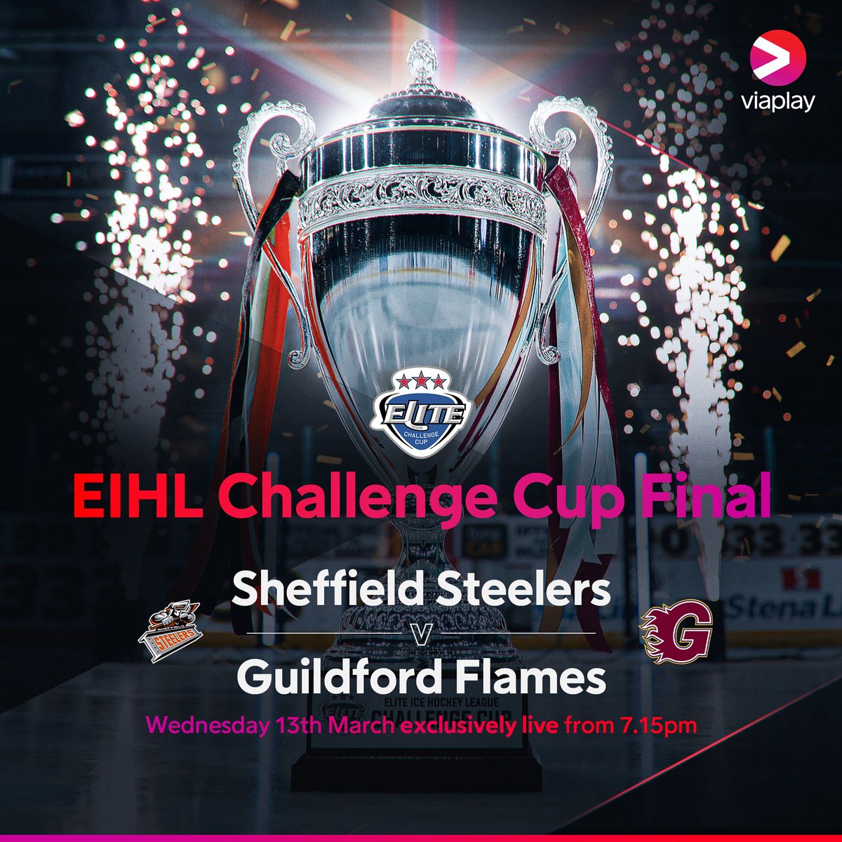 More LIVE ice hockey coming your way on Viaplay, and with silverware on the line! 🏒🏆 We're bringing you exclusive coverage of the EIHL Challenge Cup Final on Wednesday, March 13th 🙌📺 🍊 Sheffield Steelers 🆚 Guildford Flames 🔥