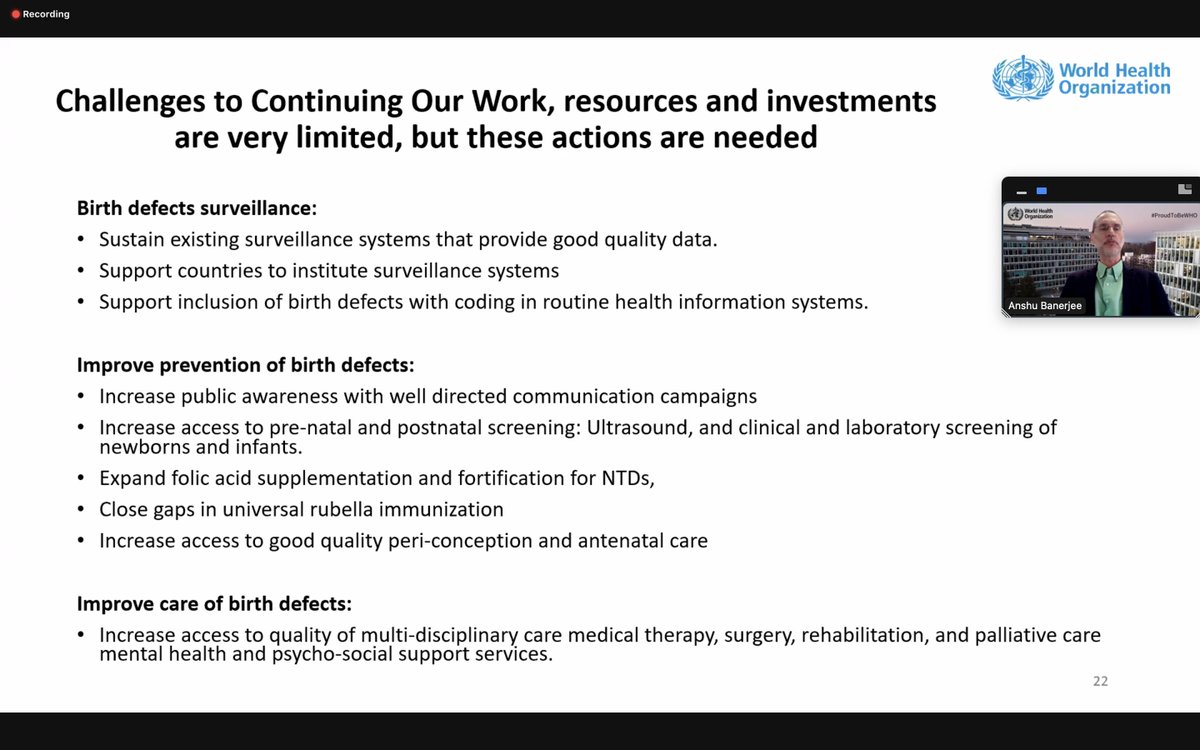 Incredible webinar happening now 'Addressing #BD Inequities: Prevention, lifesaving & lifelong care' 👏
➡ shorturl.at/iuzNO
📌5M👶< 5yo dying🌎
📌 #CongenitalAnomalies ⬆️ to 30%
📌Every 👶 should have access to #qualitycare without family 💰 hardship
 #WorldBirthDefectsDay