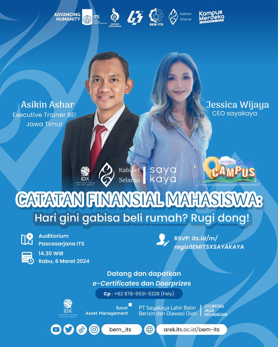Halo KM ITS!

Uang habis engga tau kemana? Mau nabung tapi bingung caranya? Eitss kita punya solusinya nihh.

BEM ITS X Sayakaya.id
Download, pakai kode referral, dapet Free Reksadana ya
Juga ada doorprize Reksadana 50k+

CP : Felly (087855315228)
#HubluSelaras