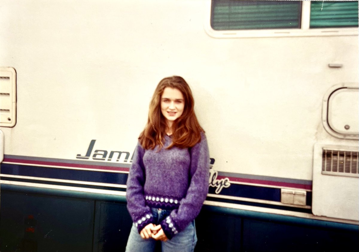 This is me, age 16. Outside the motorhome where I lived with 7 biological siblings and our parents in a toxic, nomadic cult--surviving also in sheds, tents and sometimes houses. In my childhood of mental illness, poverty, welfare, and sexual abuse, I attended 17 public schools…