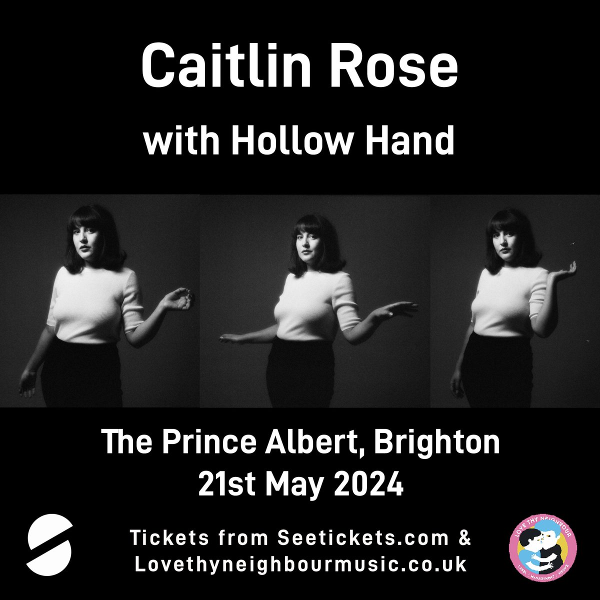 ☢️Selling fast!☢️ @TheCaitlinRose and @hollowhand tickets are over 50% sold! I know we only put them on sale less than a week ago but it appears if you put 2 great acts on one bill lots of people want to go. Who knew?! Get your 🎫 @seetickets or our website 🏛 The Prince Albert