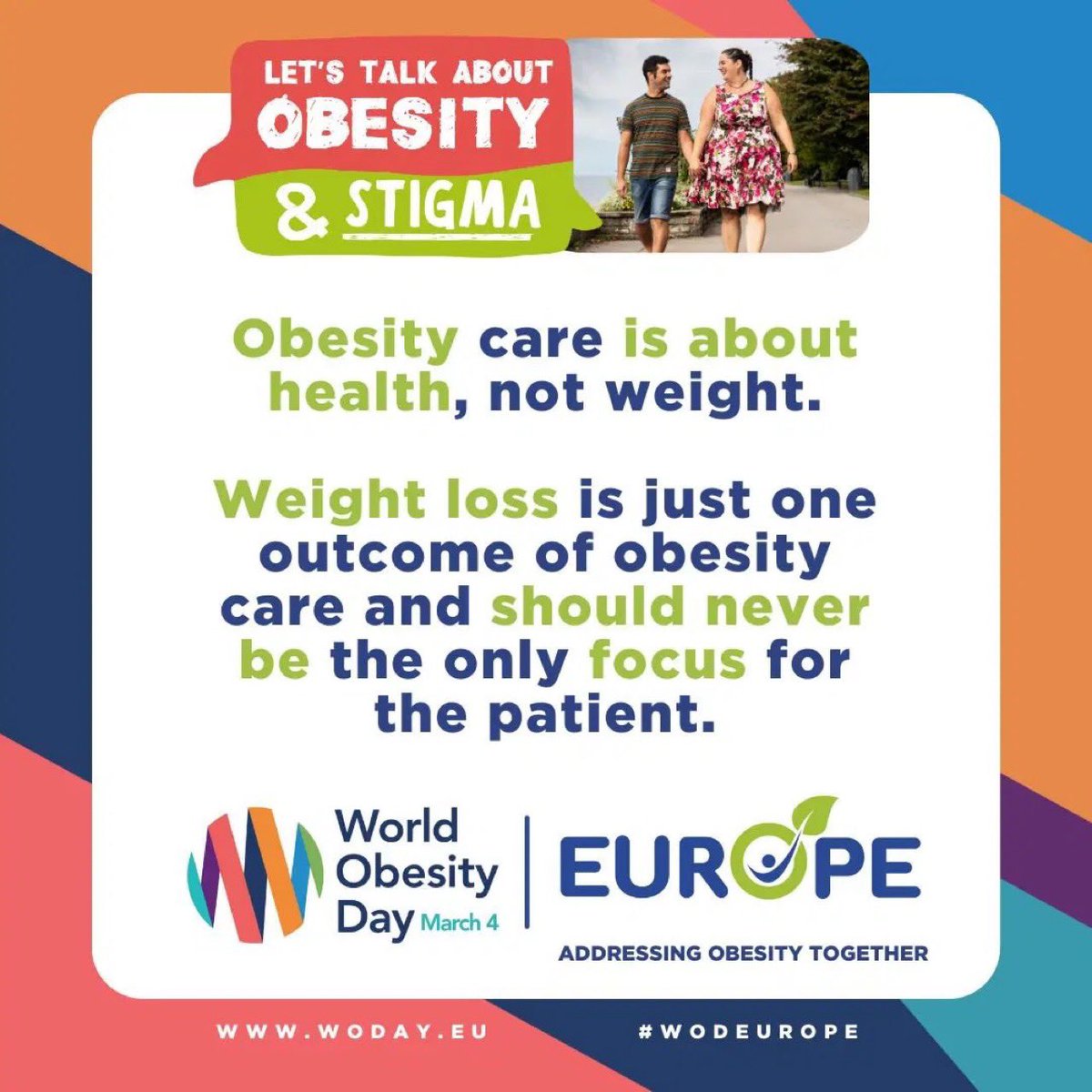 This year on #WorldObesityDay  we are on a mission to challenge misconceptions about #obesity and the role it plays in a person’s health.

#AddressingObesityTogether
@ObesityDayEU
#WODEurope 
@ECPObesity