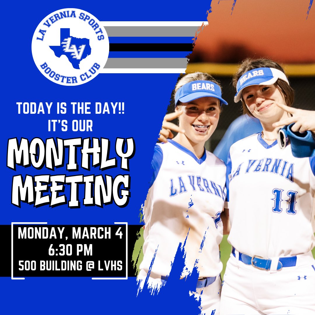 Come to our meeting tonight at 6:30!! 

<a href="/LVISDAthletics/">LVISDAthletics</a> <a href="/high_vernia/">La Vernia High School</a> <a href="/LaVerniaISD/">La Vernia ISD</a>