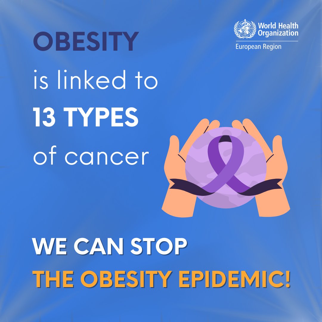 ❗#Obesity is projected to surpass smoking as the main #cancer risk factor in several countries of the WHO European Region. But there are ways to prevent this harm👇 who.int/europe/news-ro… #WorldObesityDay