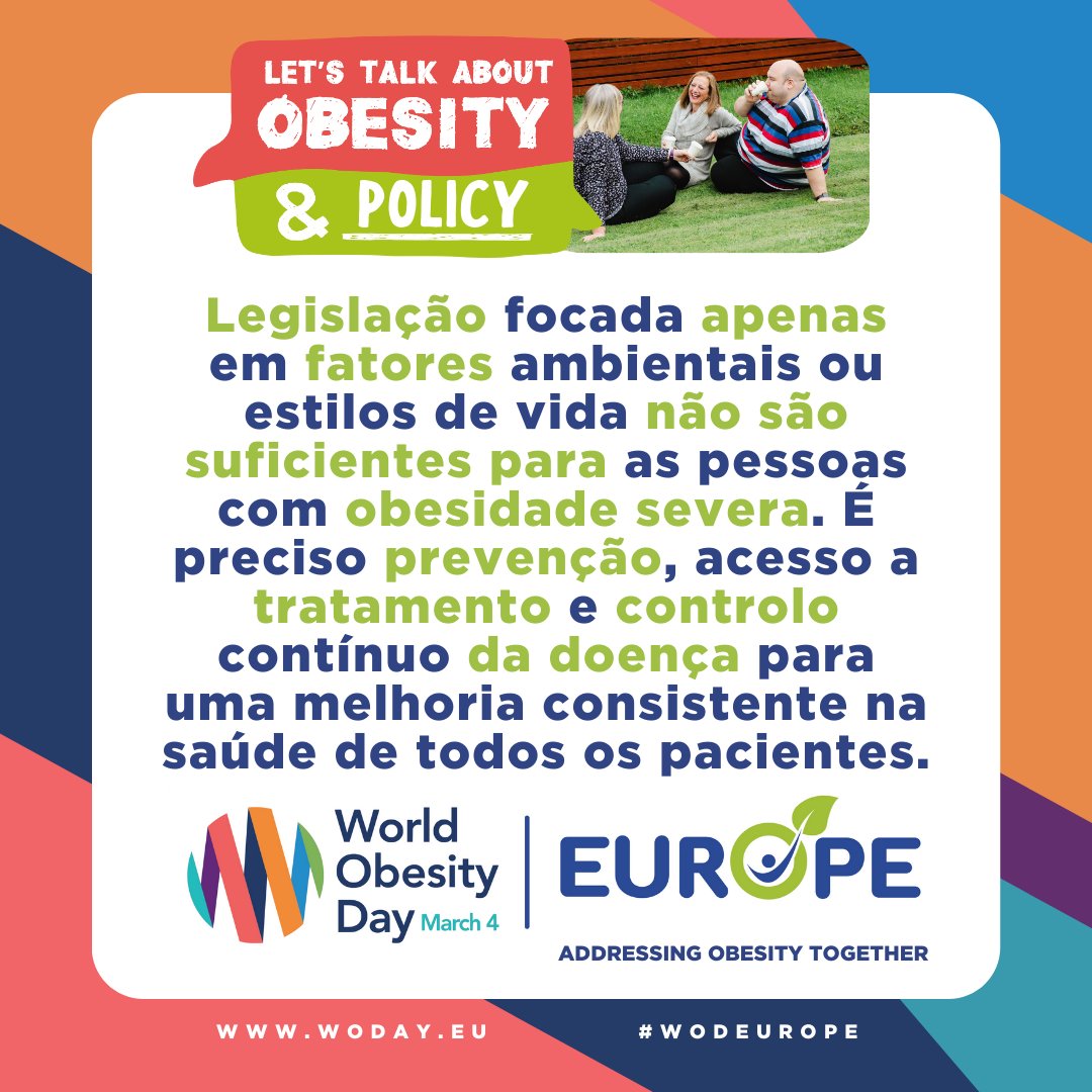 Hoje é #diamundialdaobesidade e apesar de Portugal ser pioneiro no tratamento desta doença há 20 anos, ainda há muito por fazer e ninguém pode ser deixado para trás no direito à saúde que deveria ser universal! #WODPortugal #WODEurope #WorldObesityDay #AddressingObesityTogether