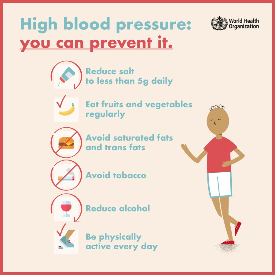 Did you know? Almost four-fifths of hypertension (high-blood pressure) in The Gambia remains undiagnosed. This is how you can prevent high blood pressure 👇🏿