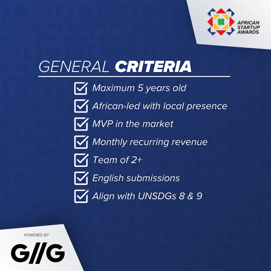 Here's the criteria, x.com/AfricanGSAward…
