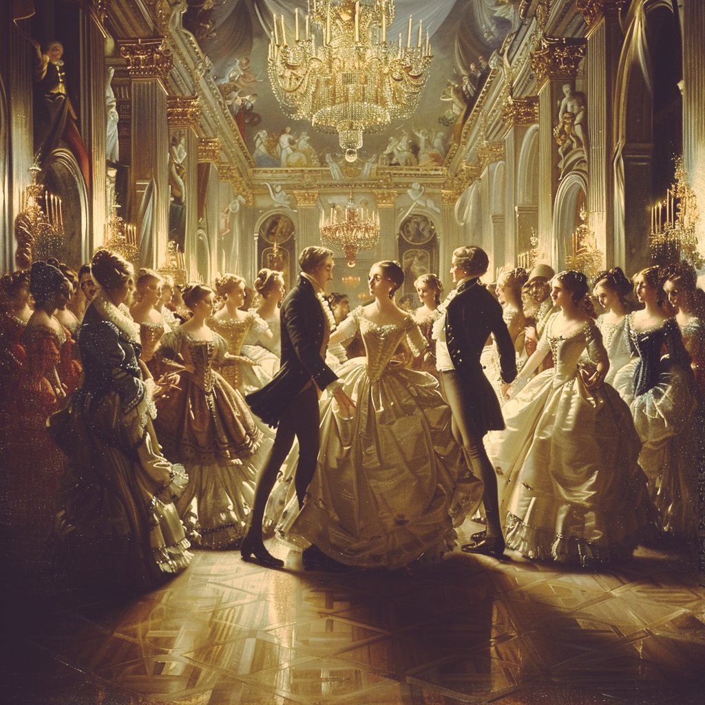 El baile de la elegancia y el encanto, capturado en el lienzo de la historia
