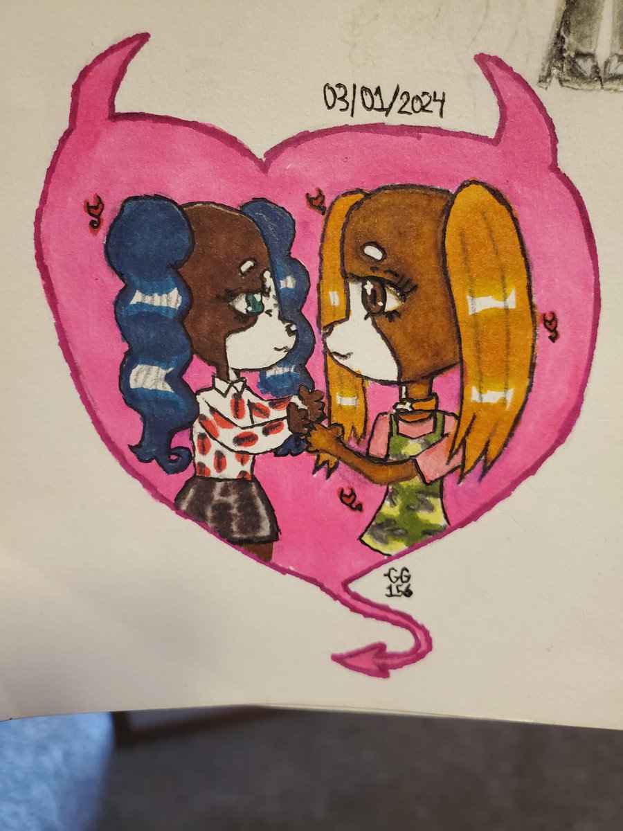 I don't think I've shared this here so... #art #arttwt #traditional #traditionalart #fanart #traditionalfanart #pcatjsp #pinkiecooperandthejetsetpets #pinkyandpepperforever