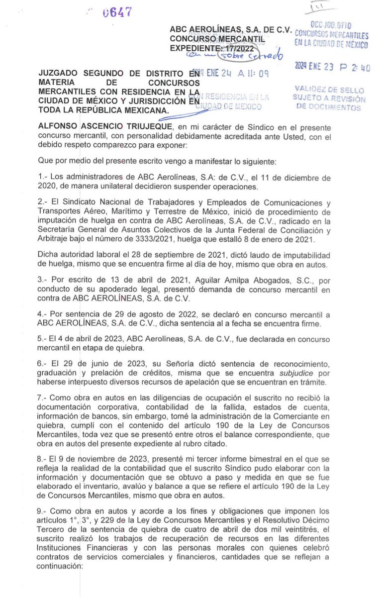 xime_garmendia's tweet image. En pocas palabras, el Síndico solicita al juez se haga cargo de la dispersión de los dineros para los trabajadores.

#Interjet