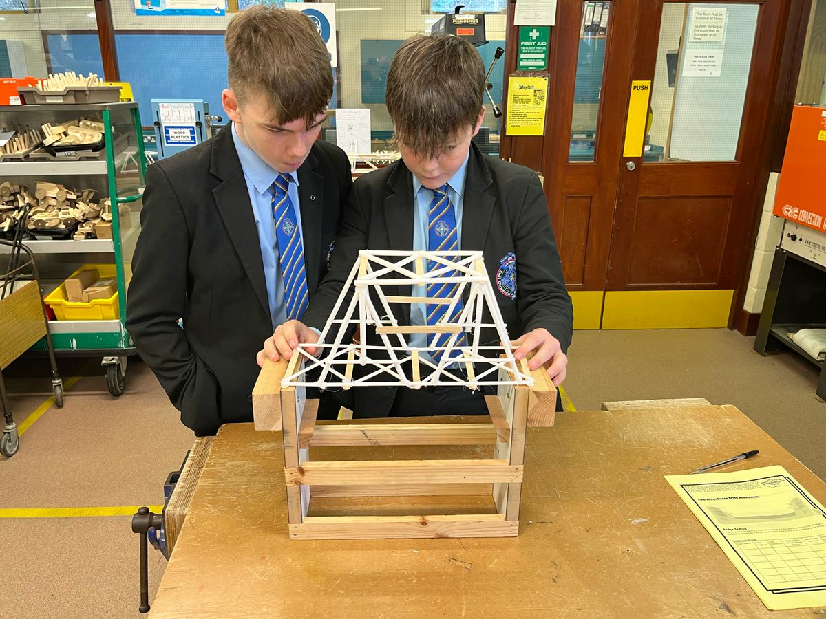 cbsomagh's tweet photo. Year 9 students have been working hard on their bridge design projects over the last 4 weeks....now we get to test them to the point of failure by loading them with weights until we have an overall winning team in each class. #learningisfun #design #engineersofthefuture https://t.co/xkTHkb9pKQ