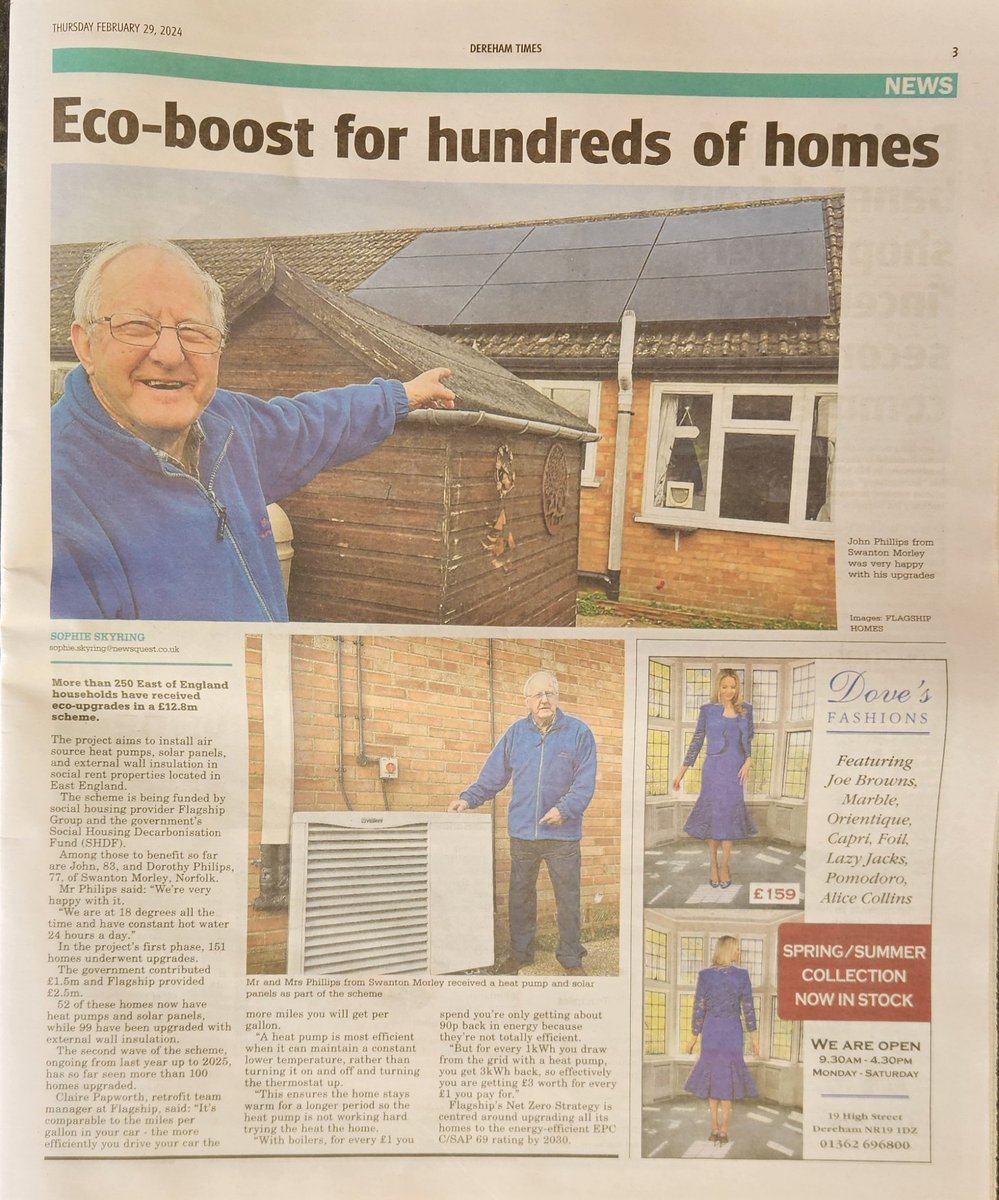 In this week's <a href="/derehamtimes/">Dereham Times</a>, one of our Parish Councillors, John Philips praises the benefits of having an energy efficient home thanks to @_FlagshipGroup <a href="/MyVictoryHome/">Victory Homes</a>
