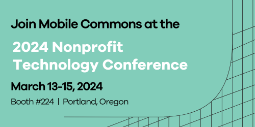 Our Mobile Commons team is gearing up to travel to Portland next week for NTEN's Nonprofit Technology Conference. DM us if you're in the Portland area! 

At the conference, our home base will be booth #224 - please stop by and say hi!

#24NTC #NPTech #NonprofitLeadership