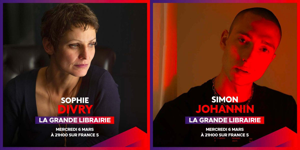 🧐Cette semaine, dans La Grande Librairie, on parle d’amour et de liberté… @ATrapenard reçoit @math_nicolas, @Abnousse, @Golshifteh, Sophie Divry et Simon Johannin ! 📺Rendez-vous mercredi 6 mars à 21h sur France 5 ! #LGLf5 @FranceTV