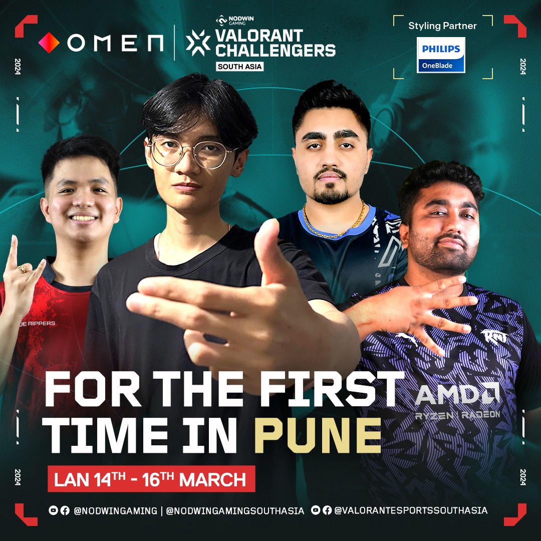 Hosting its first OMEN VSCA 2024 Cup 1 LAN Final, Pune sets the stage for an epic VALORANT showdown! 🔥🎮 

Join us in the heart of the action from 14th to 16th March at the LAN Finals ✨
Stay tuned for more updates😇

#levelup #valorantchallengerssouthasia #VCSA2024 #vcsa