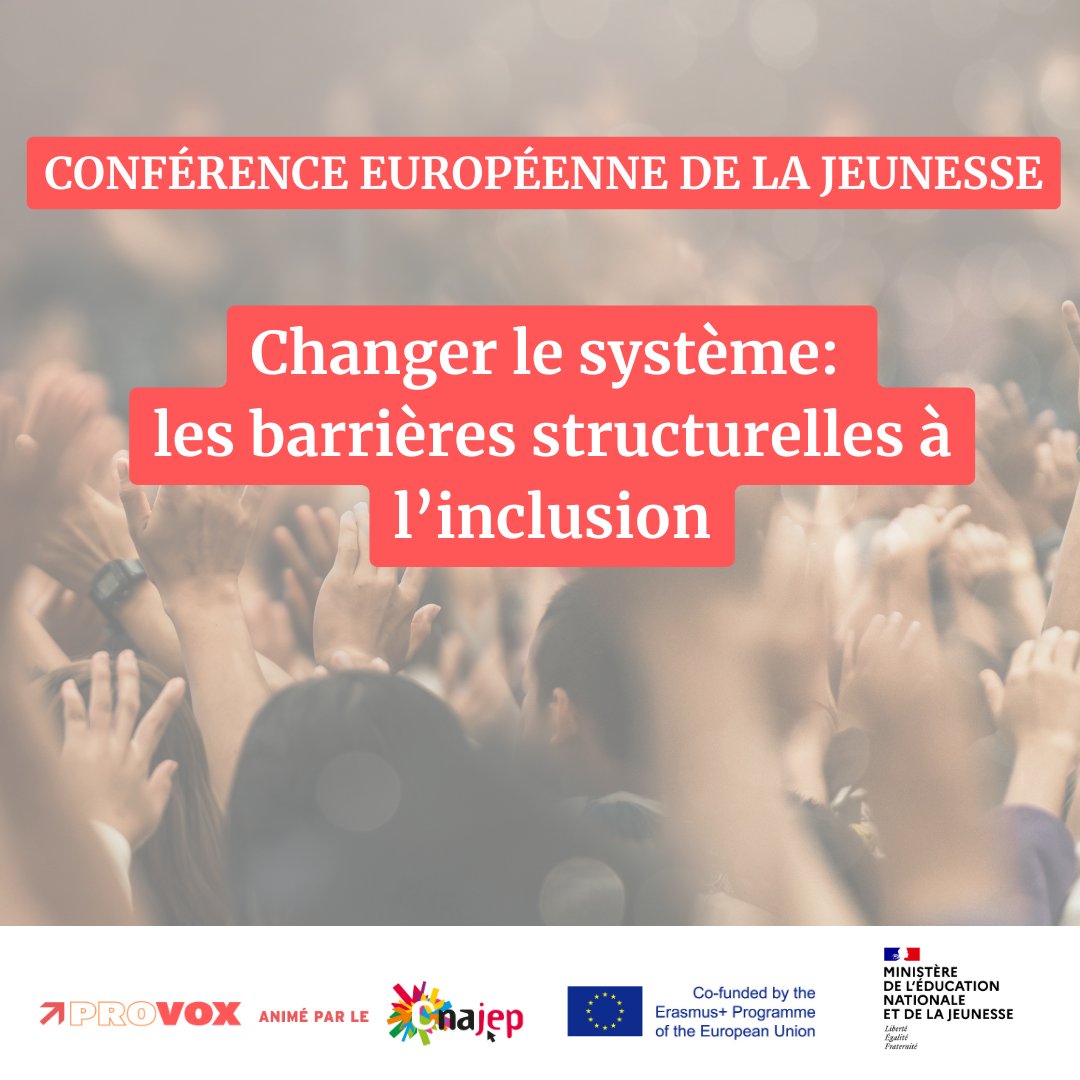 Aujourd’hui la Conférence Européenne de la Jeunesse, les participants et participantes sont dans les ateliers 👩‍💻👨‍💻 pour travailler en profondeur les sujets liés à #inclusion. L'objectif ➡️ écrire des mesures de mise en œuvre pour répondre aux problématiques. @Cnajep