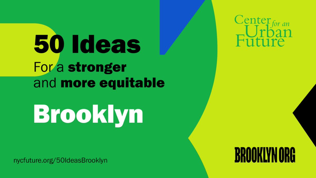 Our new report with @BklynFoundation features 50 concrete ideas for creating a stronger & more equitable Brooklyn, with ideas on everything from community-owned solar canopies to reimagining the brownstone to address the housing crisis. Check it out: nycfuture.org/research/50-id…