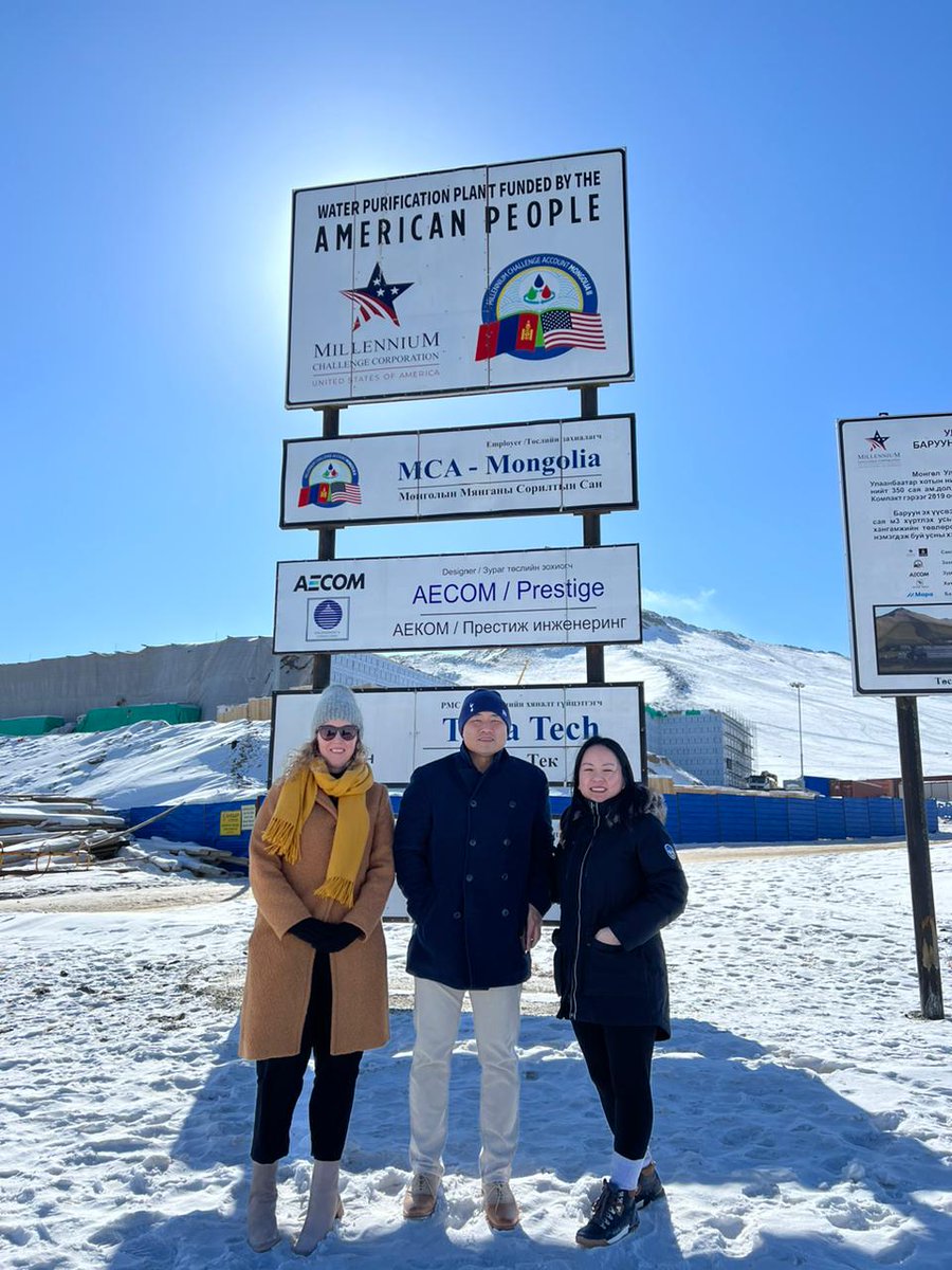 OpenNotion's tweet image. Just back from a great week in Mongolia. Met with in-country partners to talk data sharing+ and visited a water purification project site. 

In awe of the amazing work being done by @MCAMongolia2. Also, those cold temperature warnings were not exaggerated!