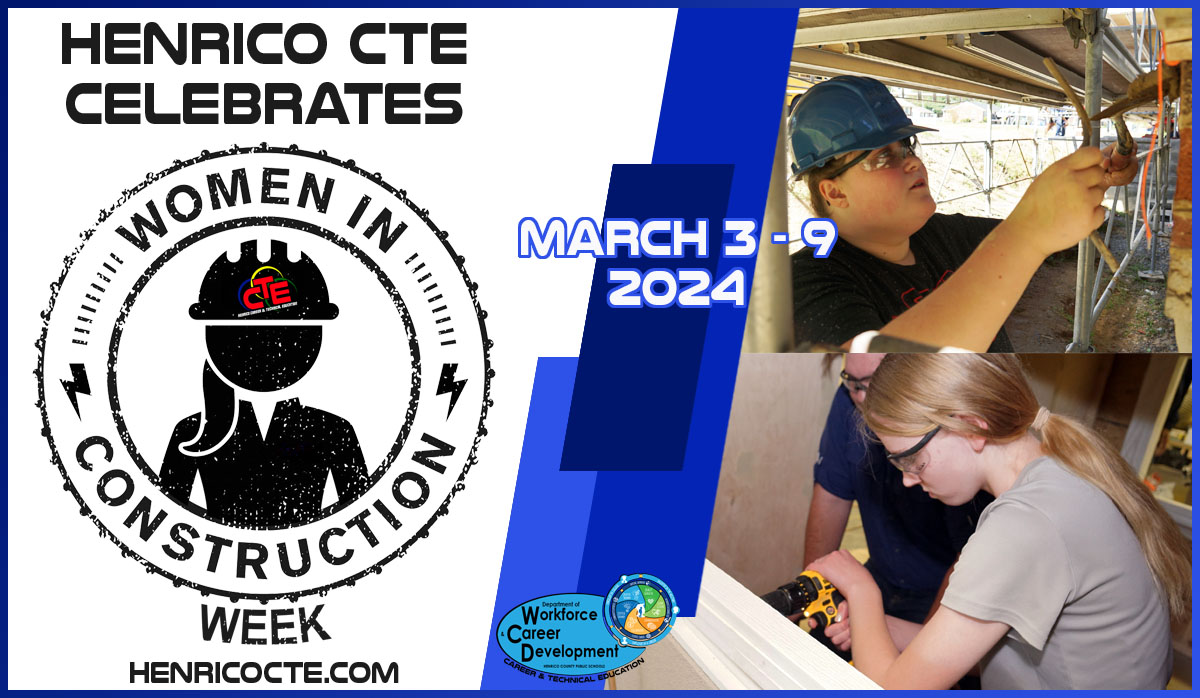 Doing our part to encourage young women to explore the trades! #HenricoCTE #LifeReady #CareerReady #womeninconstructionweek2024 #WICWeek