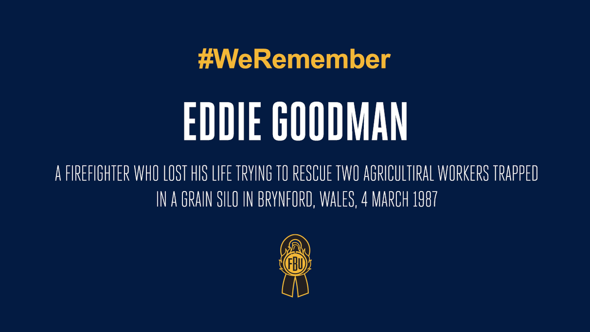 Today we remember Eddie Goodman, who lost his life trying to rescue two agricultural workers on this day in 1987.