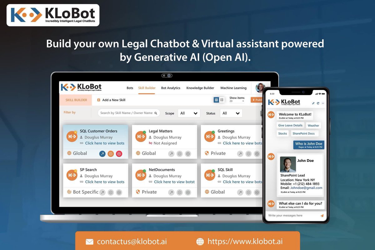 KLoBot Legal chatbot & virtual assistant powered by ChatGPT! klobot.ai #legalchatbot #chatbot #bot #virtualassistant #chatgpt #lawfirms #voicebots #legaltech #legalinnovation