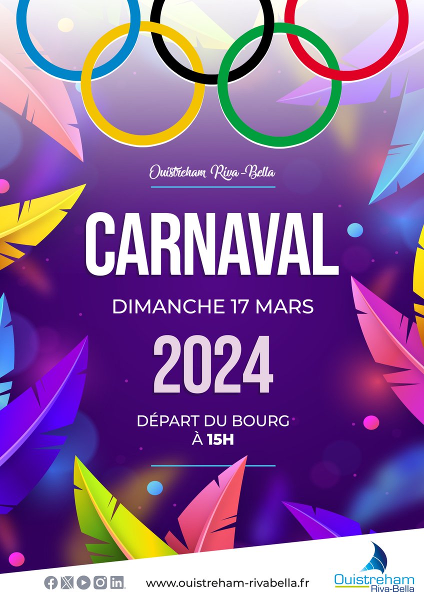 Judoka🥋, épéiste🤺, boxeur🥊, golfeur🏌️‍♂️, cycliste🚴, surfeur🏄‍♀️.... Viens mettre ton sport favori à l'honneur lors du Carnaval car il a pour thème les Jeux Olympiques ! RDV le 17 mars sur la place Albert Lemarignier : ouistreham-rivabella.fr/%f0%9f%8f%83%e…