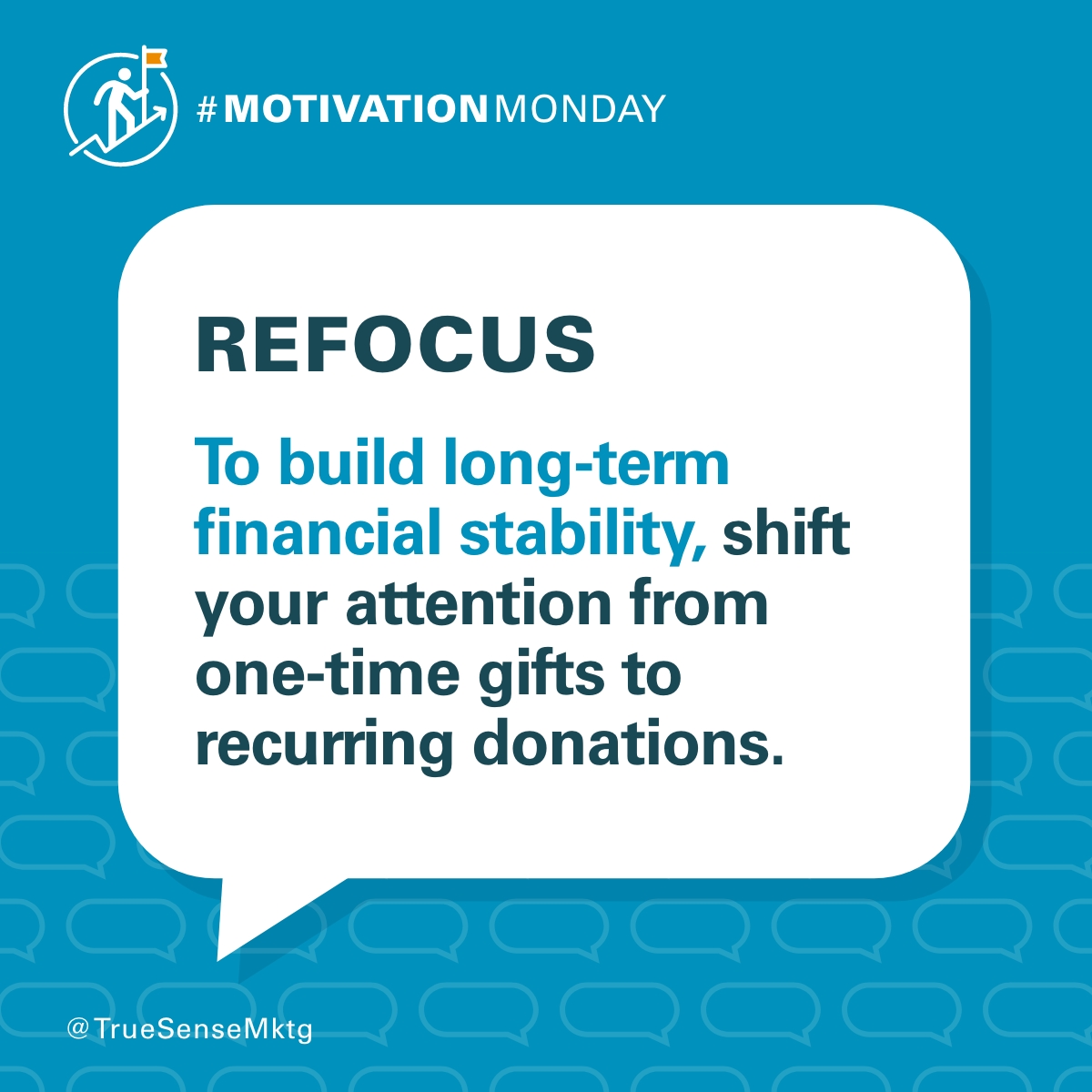 Want to build long-term financial stability for your nonprofit? Shift your focus to monthly recurring donors instead of one-time gifts. We can help build a sustainable giving program. #nonprofitfunding