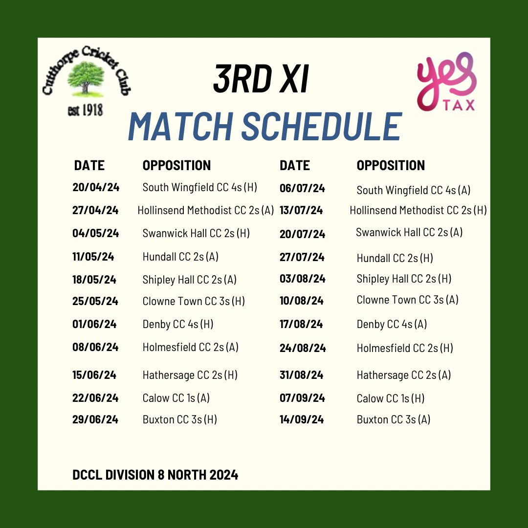 With the season fast approaching here are our fixtures for the upcoming 2024 season! After a strong season last year with multiple promotions, let’s hope to even more success in 2024!! 🟢🌳