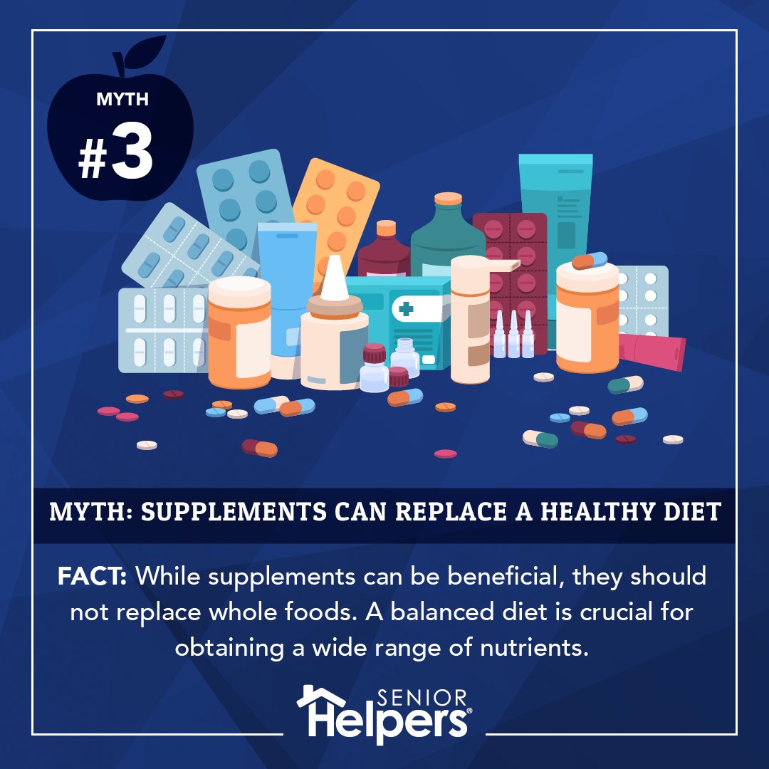 Myth or fact? As we age, our nutrition needs evolve. 🍽️ There are many misconceptions when it comes to proper senior nutrition. Swipe to see what's true and what's a myth! #myths #seniormyths #seniornutrition #nutrition #health #nutritionmonth