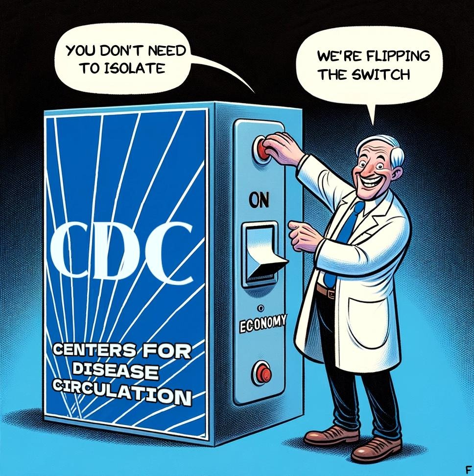 The Centers for Disease Circulation has decided that you must sacrifice your future health to prop up the economy temporarily. Here's the problem: exposing everyone to COVID while they're contagious is guaranteed to devastate both our bodies and the economy in one fell swoop. 🧵