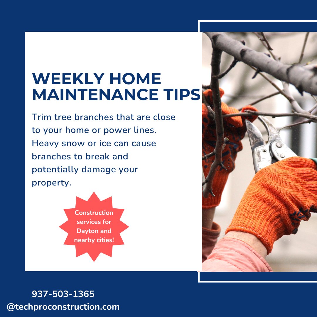 WEEKLY HOME MAINTENANCE TIP
#techproconstruction #techpro #construction #constructionlife #homerenovation #homemaintenance #snow #snowy #daytonohio