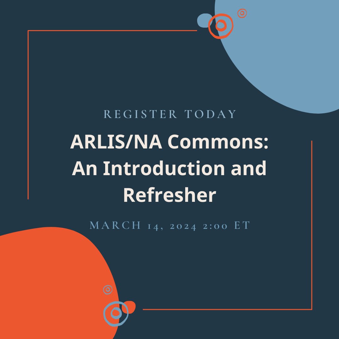 Register today for "ARLIS/NA Commons: An Introduction and Refresher" and learn all about how you can make the commons work for you! Find the event at the events link here: linktr.ee/arlisna