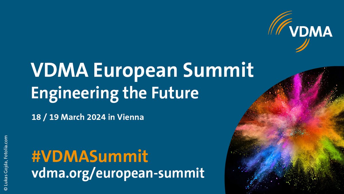 This is your last chance to register for our VDMA European Summit. Use this unique opportunity to meet industry leaders from across Europe and gain valuable insights into industry trends.  Register here: web-eur.cvent.com/event/4a285d54… #VDMASummit