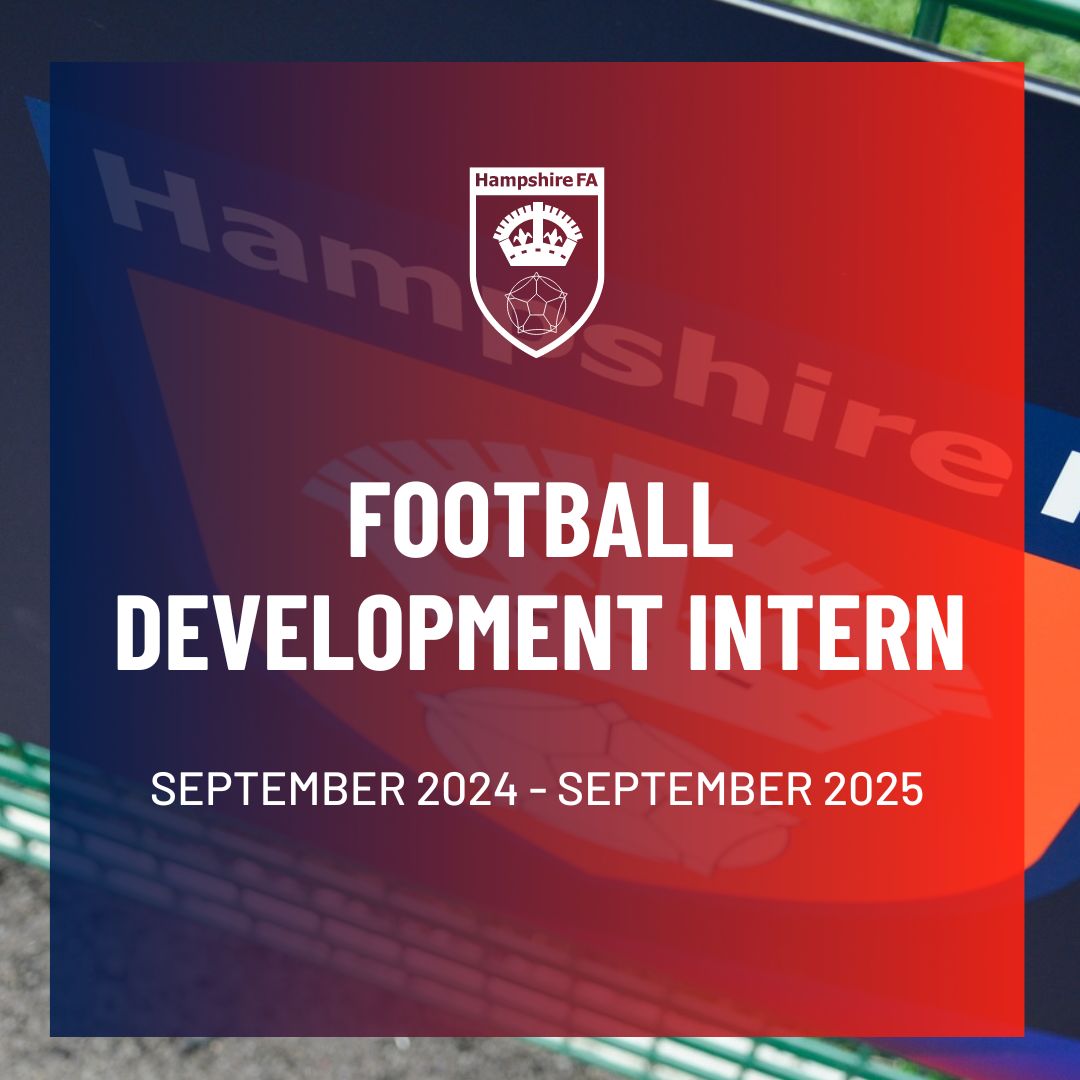 🚨 Internship opportunity at Hampshire FA for a Football Development Intern

The successful candidate will support the delivery team in retaining and growing participation across all age groups ⚽

Find out more and apply by visiting our vacancies page 👇
bit.ly/3I3vgtl