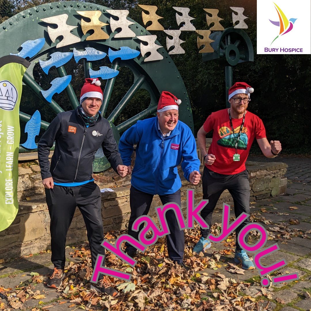 Thank you to everyone who took part in the Santa Dash last December.

A special thanks goes to @thesunnywoodpro for partnering with us.

Bury Hospice is very pleased to announce that the Santa Dash raised the fantastic sum of £5,306.08.

We are thrilled!