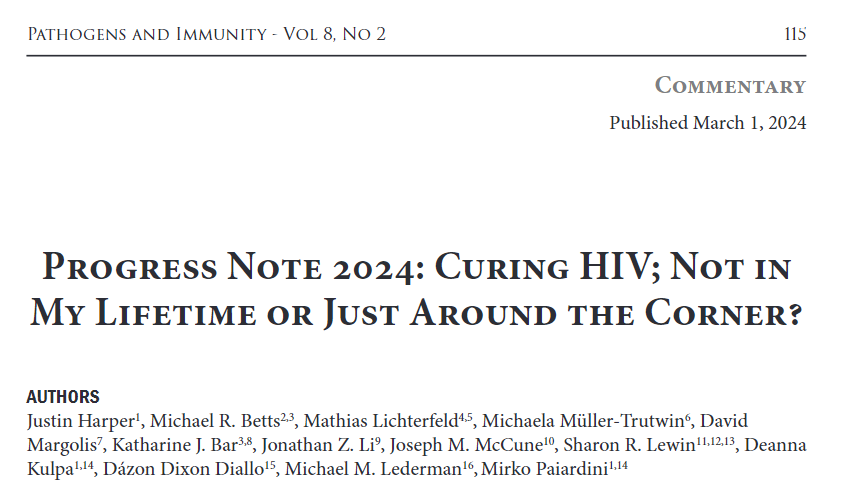 In this recently published commentary, experts in the field of #HIV offer their thoughts on our progress to a cure. Read the full article here: bit.ly/3wGciGY