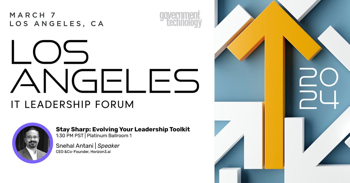 Horizon3ai's tweet image. We'll be at the LA IT Leadership Forum on March 7! H3 CEO @snehalantani will be part of a panel focusing on how leaders stay ahead in today's dynamic environment — don't miss out. Register and get more information at events.govtech.com/Los-Angeles-IT…. #govtech #stateandlocal