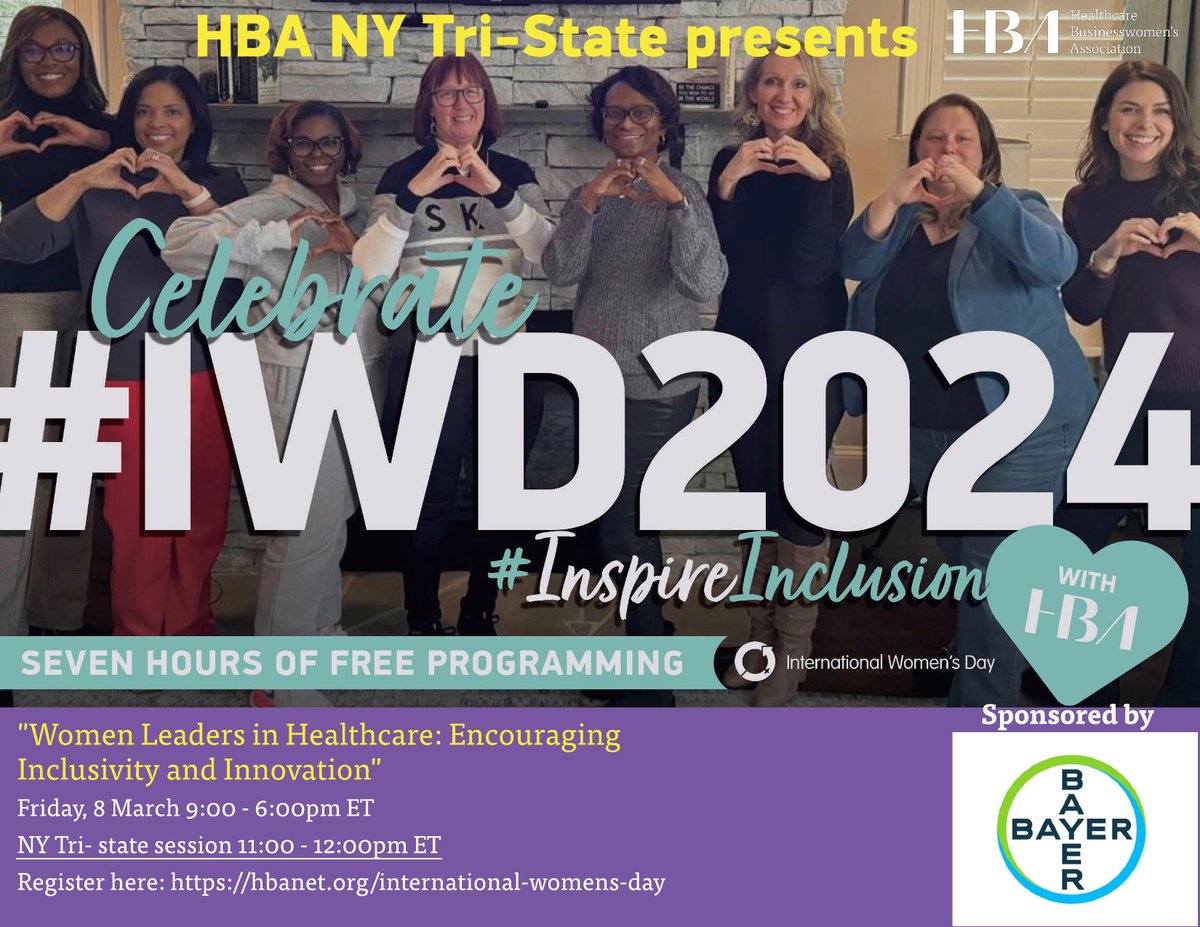 Join HBA NY Tri-state area in celebrating International Women's Day 2024 to contribute towards a diverse, equitable, and gender inclusive world! 
Proudly sponsored by <a href="/Bayer/">Bayer AG</a>
Register : hbanet.org/international-… #IWD2024 #HBAimpact #InspireInclusion