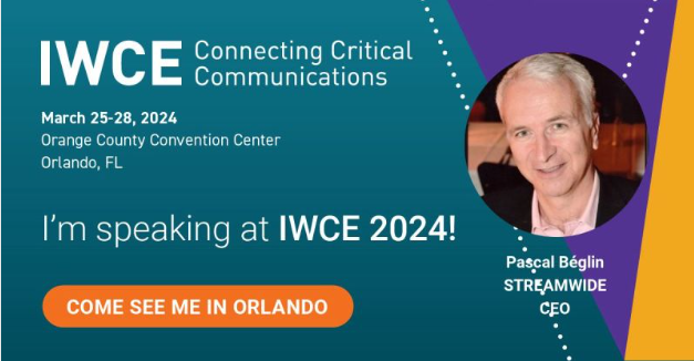 STREAMWIDE's tweet photo. 📢 Save The Date! Pascal Béglin, STREAMWIDE CEO, will be speaking at IWCE 2024! 🎙️

🗓️ Date: Tuesday, March 26
⏰ Time: 11:30 am - 12:00 pm
⚡ Track: Utilities
🔗 Topic: Interoperability, Private Networks, PTT, Situational Awareness, Video.

https://t.co/6KsjU7LxFK https://t.co/Bie8zwYq5M