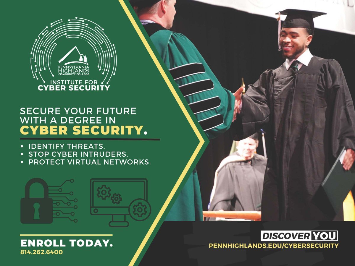 PC4ASTEM's tweet image. Our partner @pennhighlands is now enrolling for many cybersecurity related programs!  Visit the Institute for Cybersecurity website at buff.ly/49QUE1p for details on the benefits they are offering to students through funds provided by @DoDSTEM! #dodstem #cybersecurity