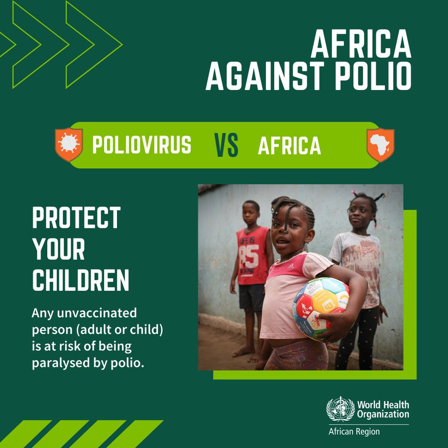 Africa vs. Polio Together, we're taking on the virus to #MakePolioHistory. Protect your children.