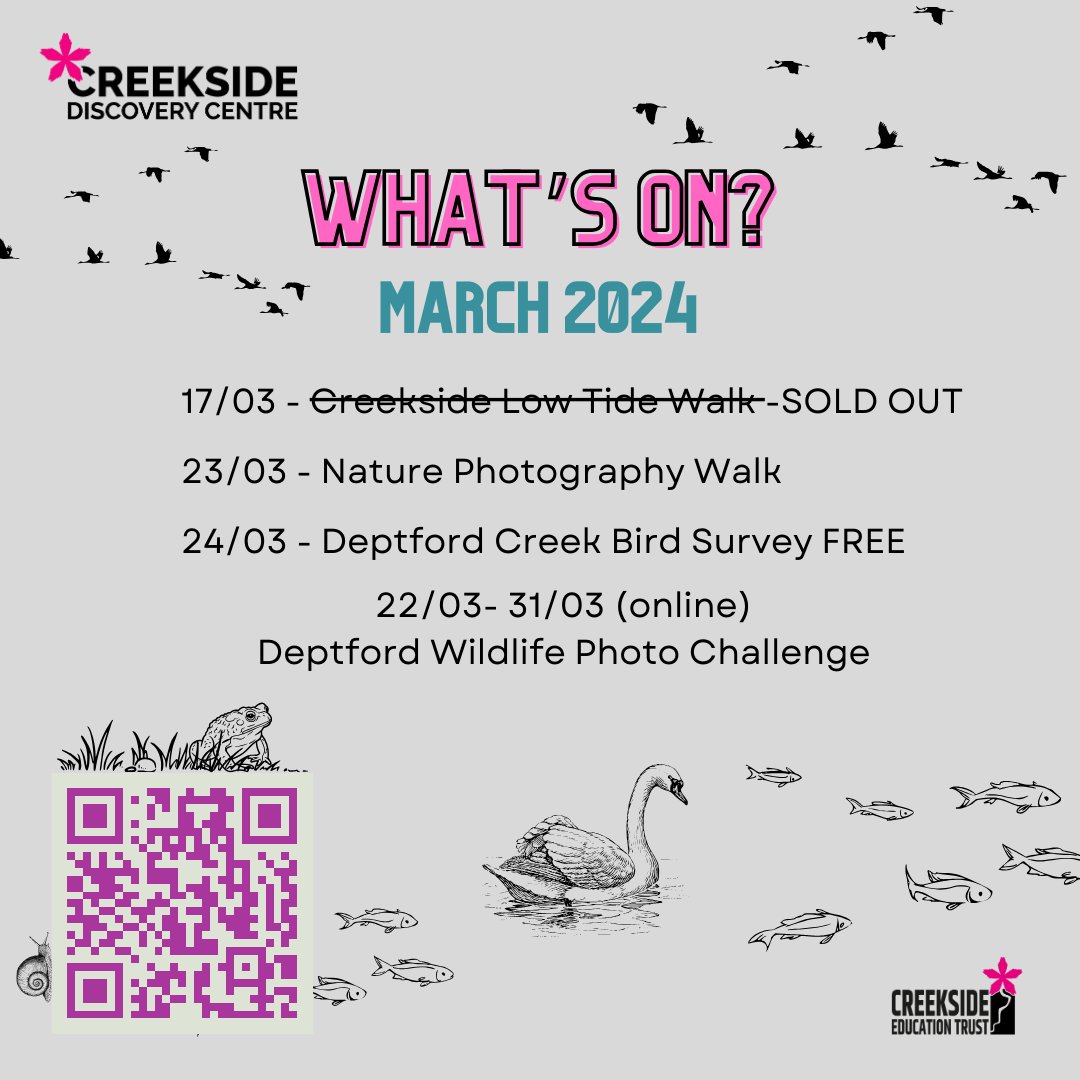 What's on in March? Click the link to find out more: creeksidecentre.org.uk/events/ #deptford #creeksidediscoverycentre