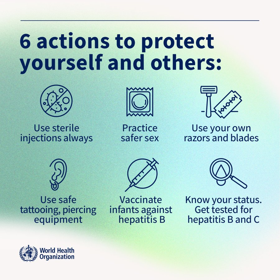 Chronic liver disease, particularly caused by viral hepatitis B and C, is a leading cause of premature death in sub-Saharan Africa, including in The #Gambia. Here are some steps to protect yourself and others from the #Hepatitis virus 👇🏾