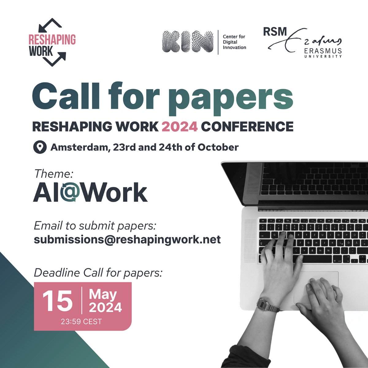 Reshaping Work (@reshaping_work) on Twitter photo 🌟CALL FOR PAPERS: AI & Work Conference 2024 !
Send in 800 words works on #EthicalAI, #AIRegulation, #FutureOfWork (not limited to)!
Submit by May 15 to submissions@reshapingwork.net. Shape the future of work!
Details: reshapingwork.net/rw-conference-…
#AIatWork2024 🌟CALL FOR PAPERS: AI & Work Conference 2024 !
Send in 800 words works on #EthicalAI, #AIRegulation, #FutureOfWork (not limited to)!
Submit by May 15 to submissions@reshapingwork.net. Shape the future of work!
Details: reshapingwork.net/rw-conference-…
#AIatWork2024