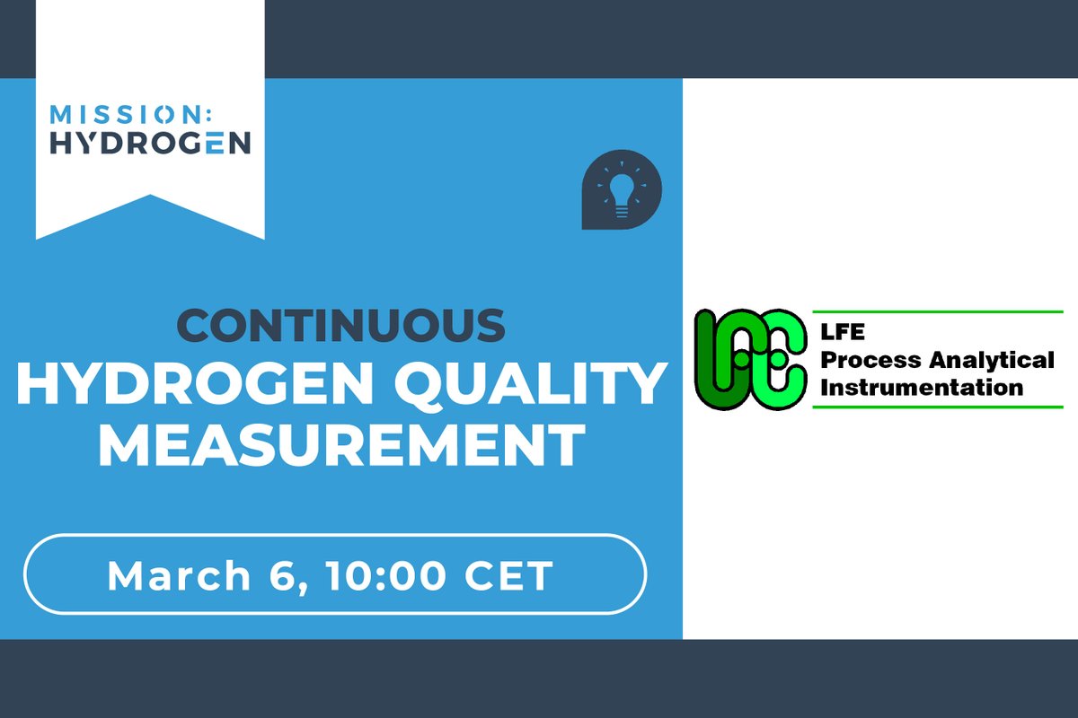 💡 "Continuous #Hydrogen Quality Measurement" - Join our FREE #WEBINAR on March 6: mission-hydrogen.com
#missionhydrogen #h2 #cleantech #greentech #energytransition #sustainability #future