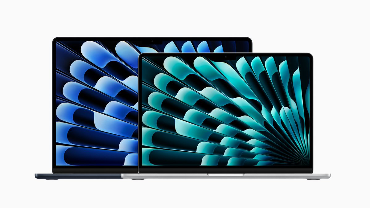 athenil_media's tweet photo. New MacBook Air M3 just landed. 

Apple unveiled the 13" and 15" MacBook Air models with an M3 chip inside, which is claimed to be 60% (1.6x) faster than the M1. 

No cosmetic changes — including no ProMotion Display once more. But Apple claims it can now run two external monitors (instead of one previously) "when the lid is shut." 

So technically, it can still only do two displays at once. 

Starts at $1,099 in the US
₹1,14,900 in India

Meanwhile, the MacBook Air M2 will still be available for $999 and ₹99,900.